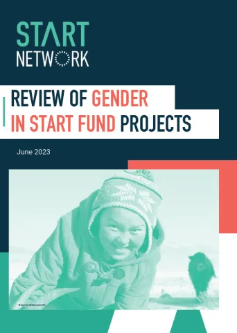 Cover picture of the report with the title 'Review of Gender in Start Fund Projects'