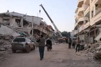 منظر طبيعي بعد الزلزال في حلب