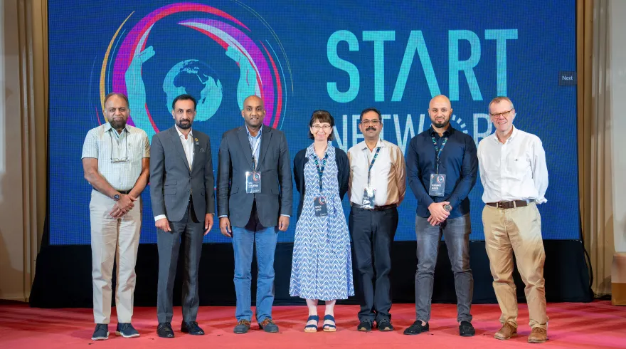 Noreen stands with other members of the board of trustees at Assembly 2024 in Bangkok, Thailand.