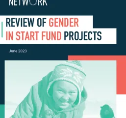 Cover picture of the report with the title 'Review of Gender in Start Fund Projects'